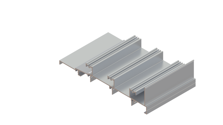 MGA-0184 | TRILHO INFERIOR PERSIANA 3 PLANOS