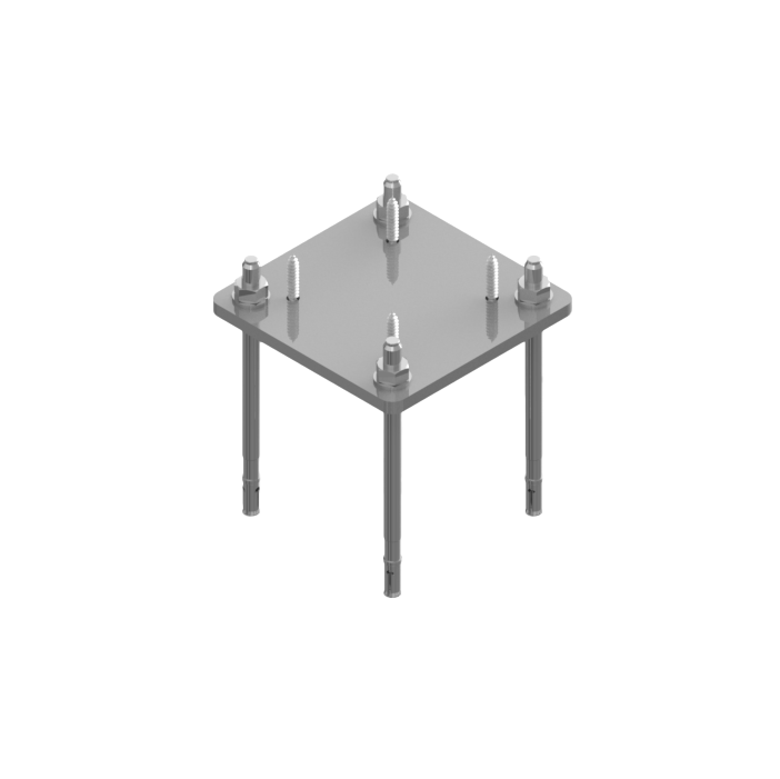 PERG-008 | CONJUNTO INFERIOR SEM A CANOPLA PARA FIXAÇÃO DO PERGOLADO