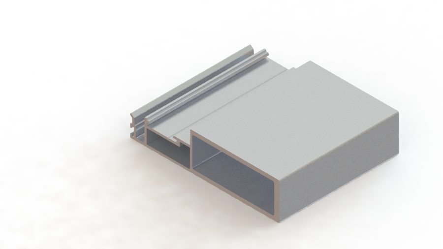 MGA-3024 | PERFIL MONTANTE SLIM C/REFORÇO EXTERNO C/BAGUETE